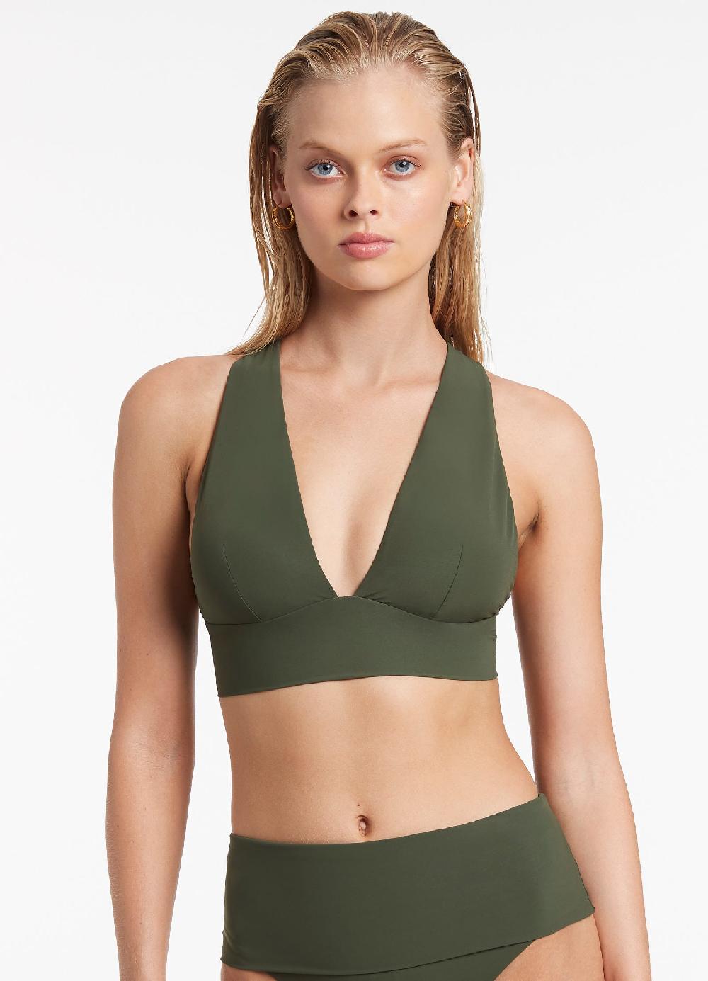 jets australia Jetset Soft Triangle Bikini Top - Olive