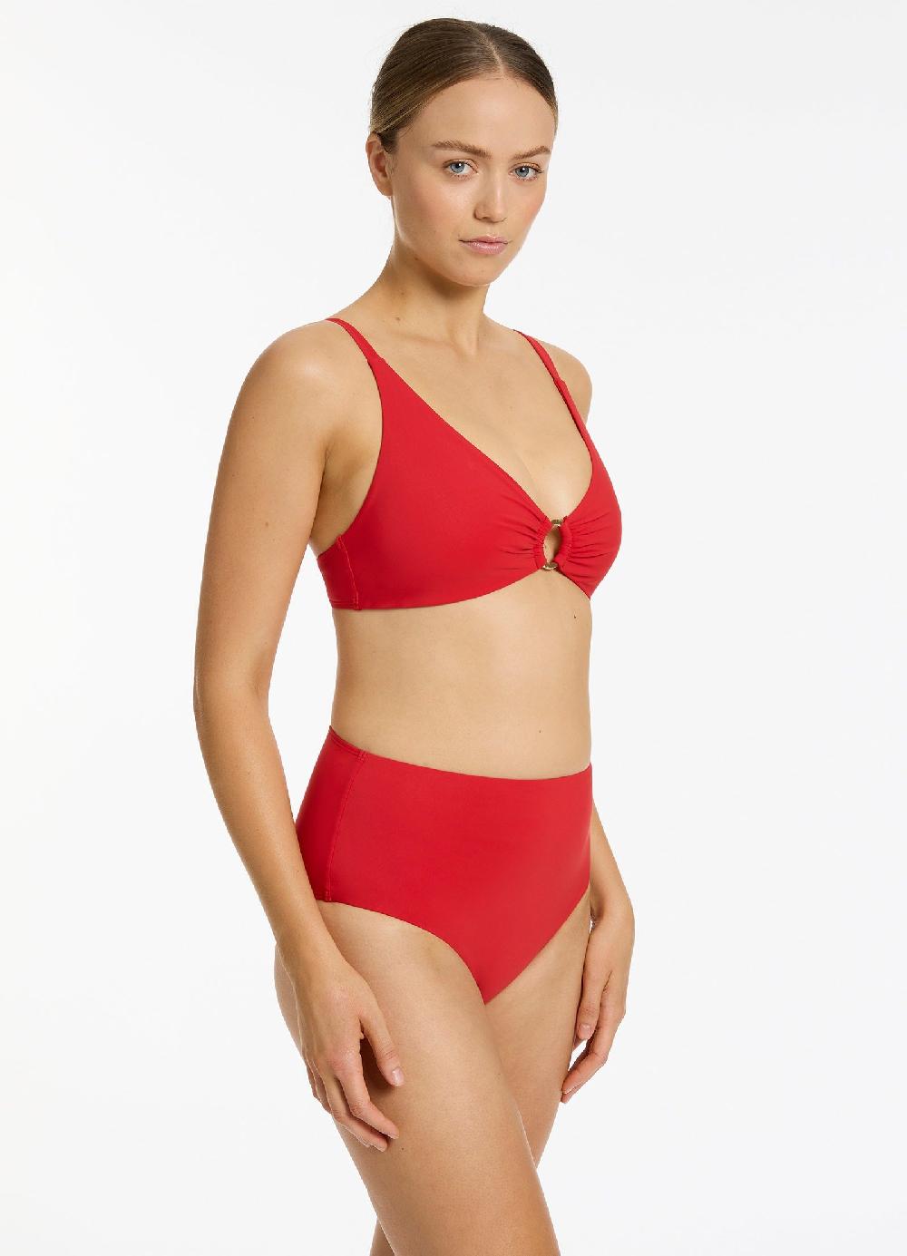 Jets Australia Jetset Trim C-D Triangle Bikini Top - Rosso