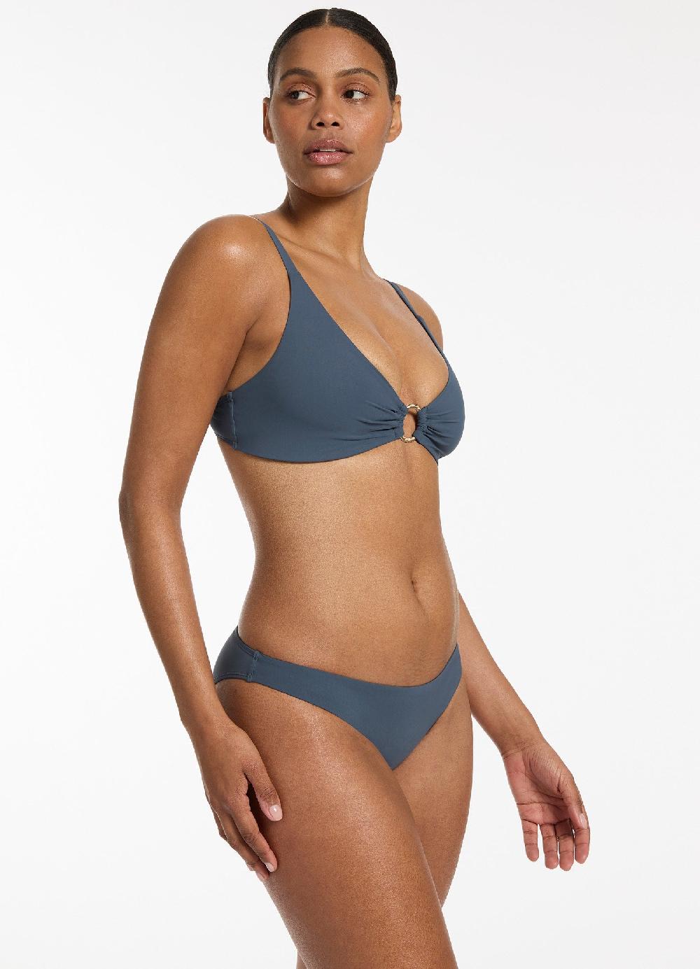 Jets Australia Jetset Trim C-D Triangle Bikini Top - Steel Blue