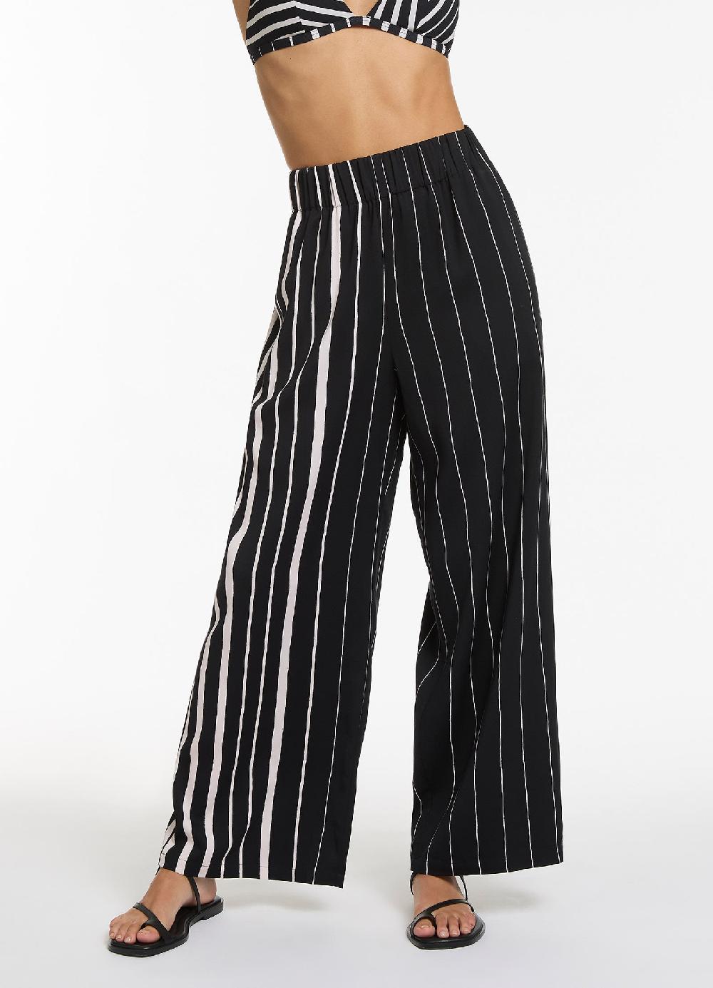 Jets Australia Lunar Stripe Relaxed Pant - Black/Chalk