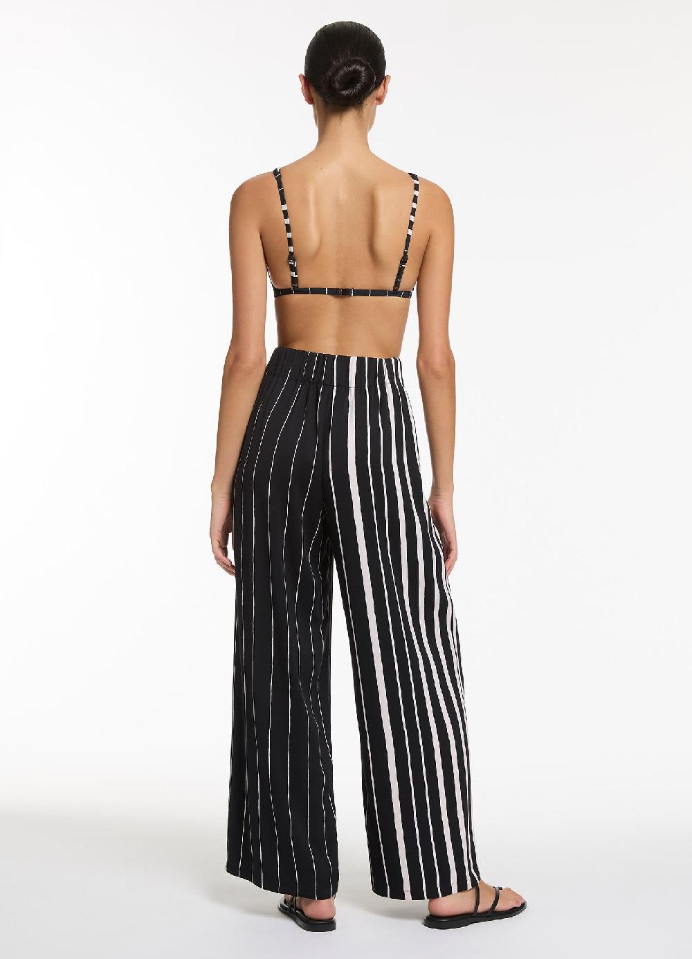 Jets Australia Lunar Stripe Relaxed Pant - Black/Chalk