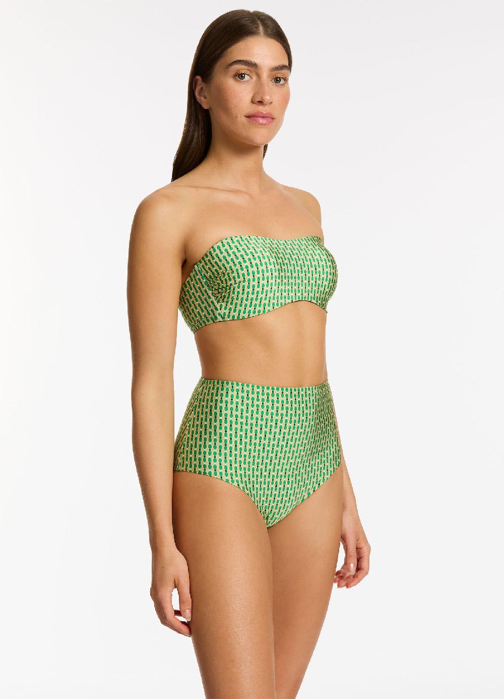 Jets Australia Mattala Geo High Waist Bikini Bottom - Flora