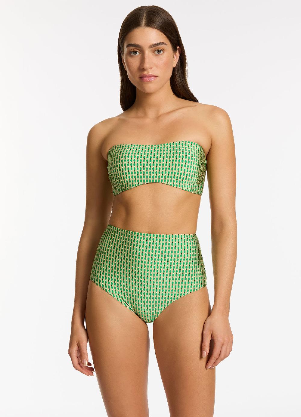 jets australia Mattala Geo Moulded Bandeau Bikini Top - Flora