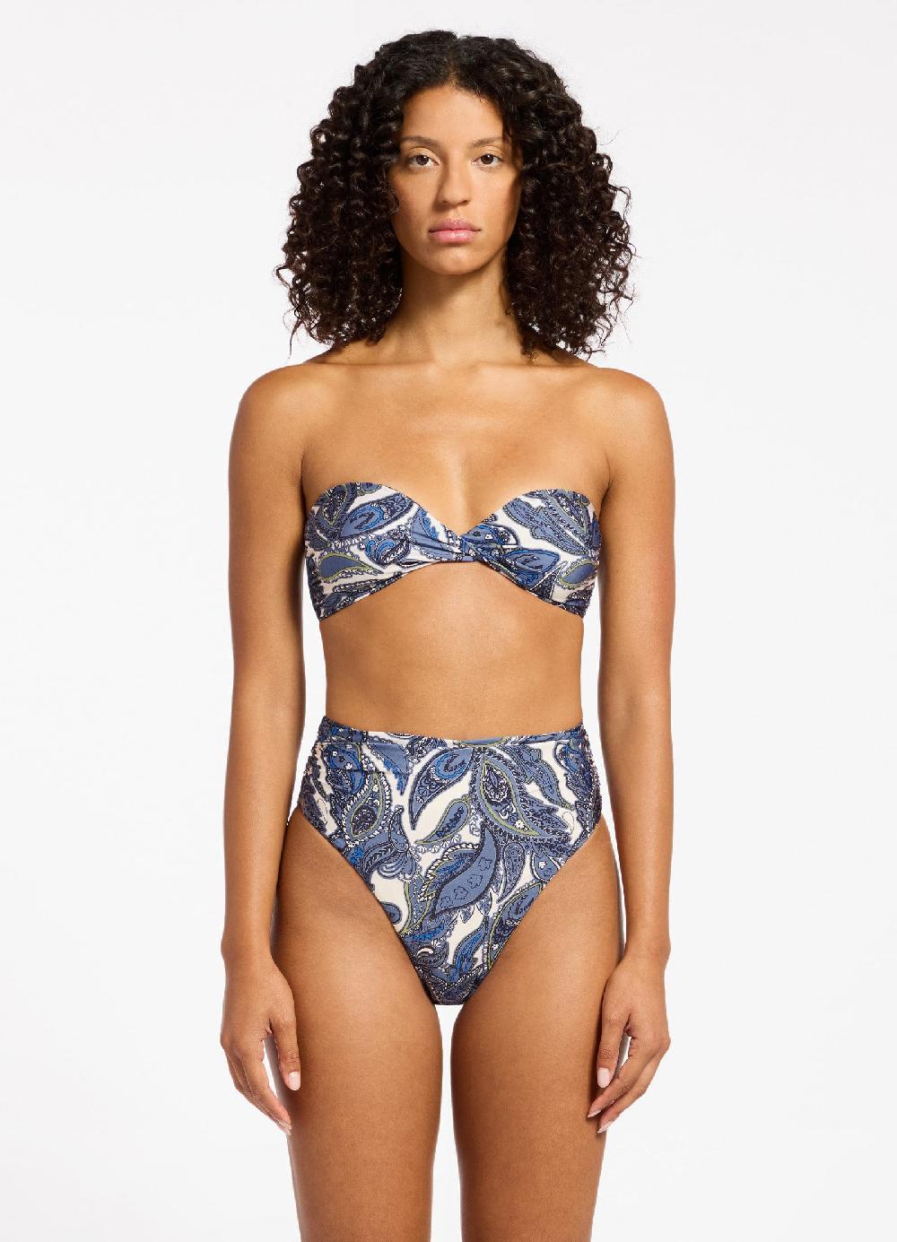 Jets Australia Oasis Paisley High Waist High Leg Bikini Bottom