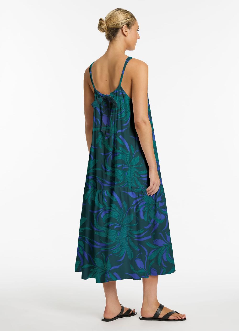 Jets Australia Queen Of The Night Tiered Halter Maxi Dress - Azul