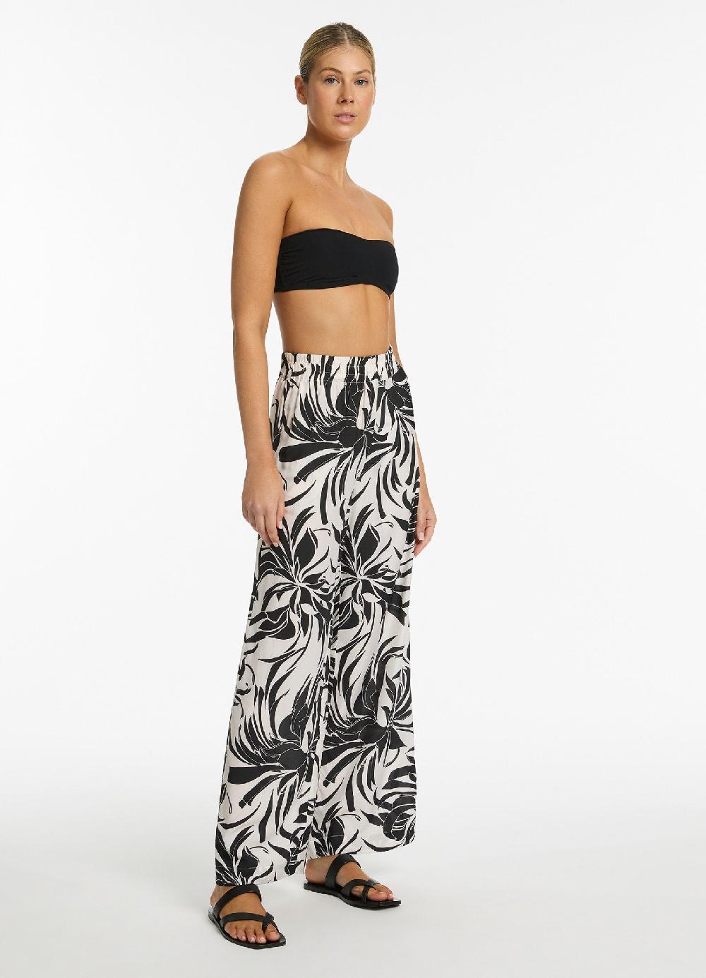 Jets Australia Queen Of The Night Wide Leg Pant - Cream