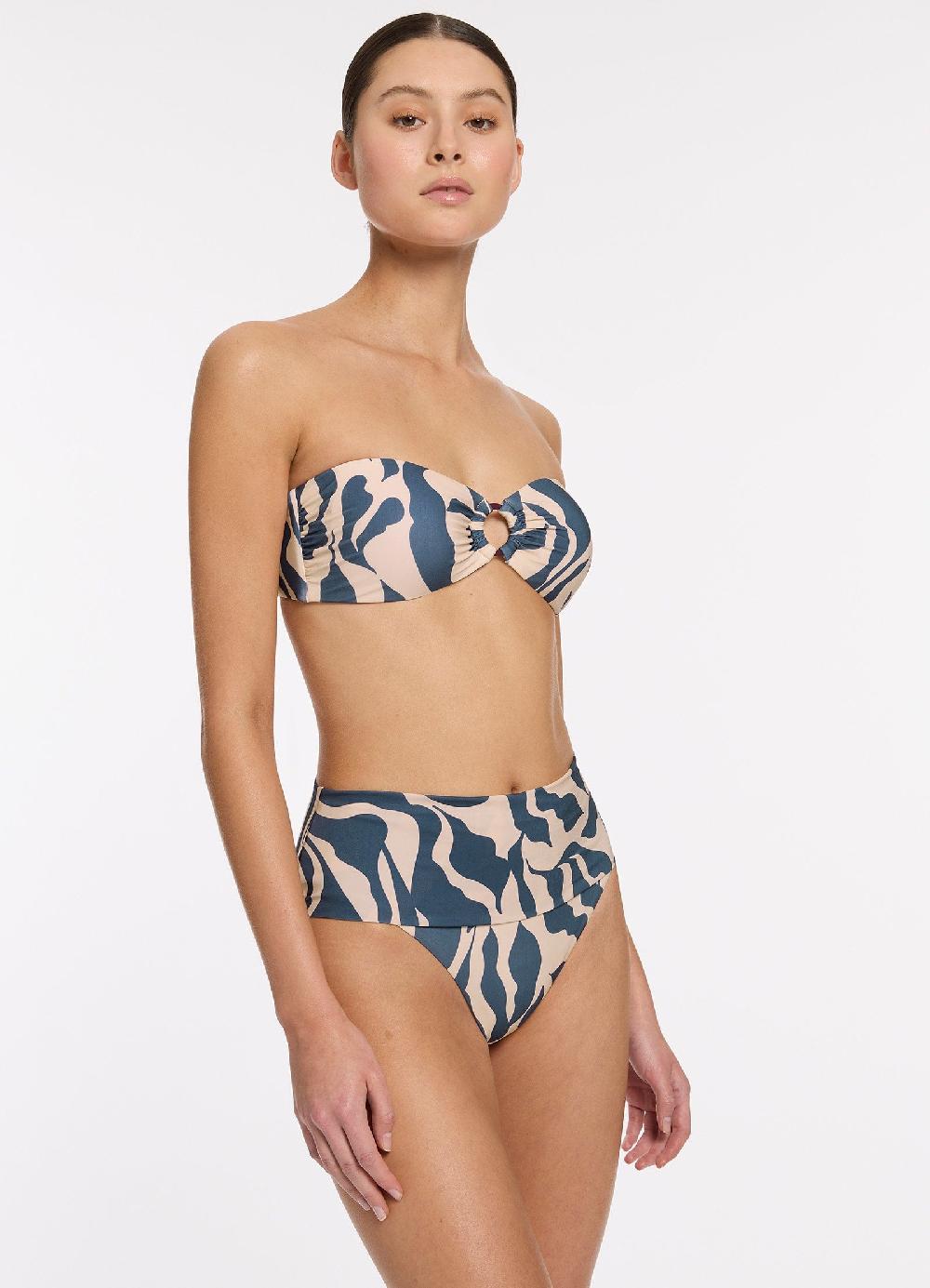 Jets Australia Sereno Fold Down Bikini Bottom - Steel Blue