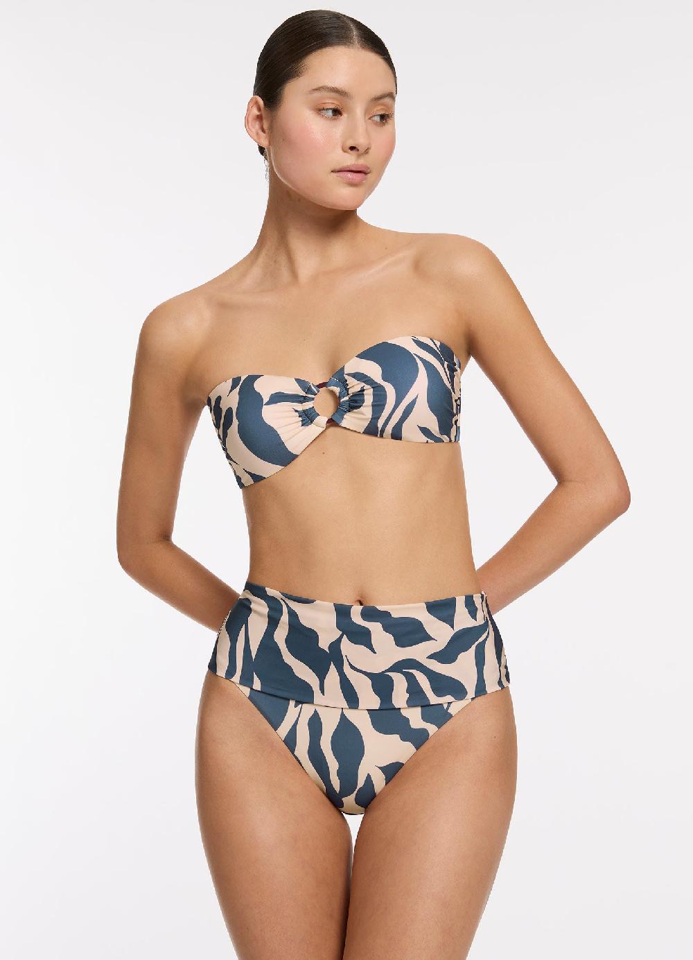 jets australia Sereno Fold Down Bikini Bottom - Steel Blue