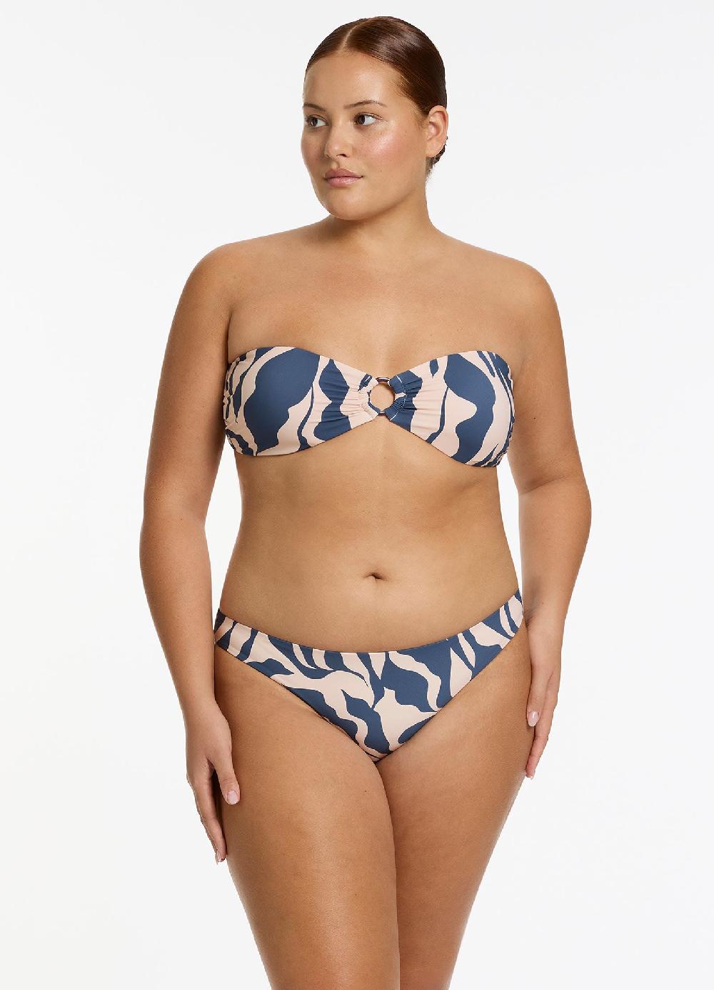 Jets Australia Sereno Ring Bandeau Bikini Top - Steel Blue