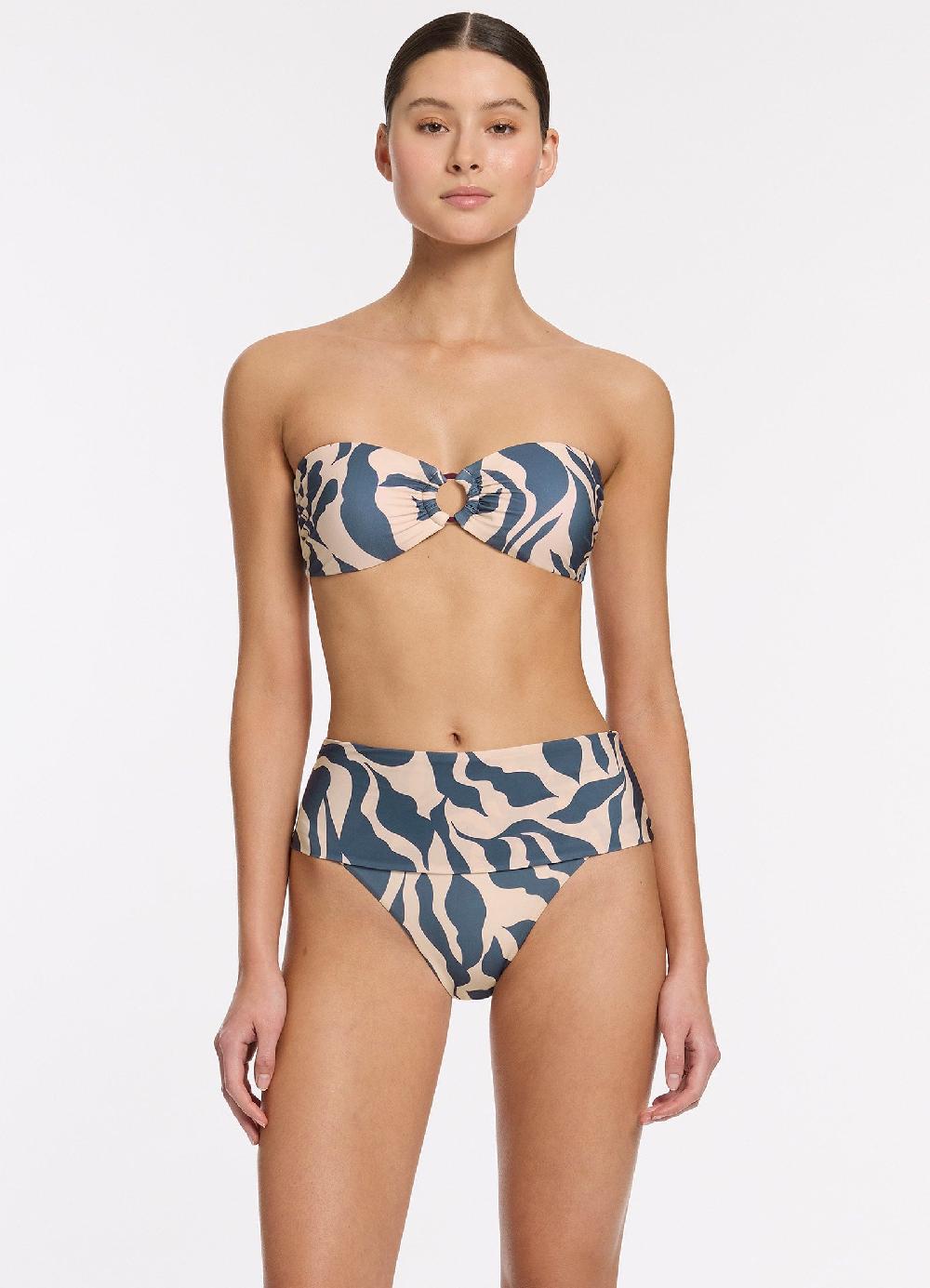 jets australia Sereno Ring Bandeau Bikini Top - Steel Blue