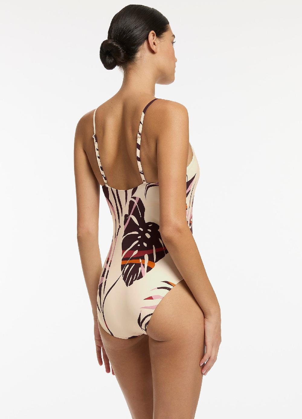 Jets Australia Shadow Palm Minimal Tank One Piece - Port