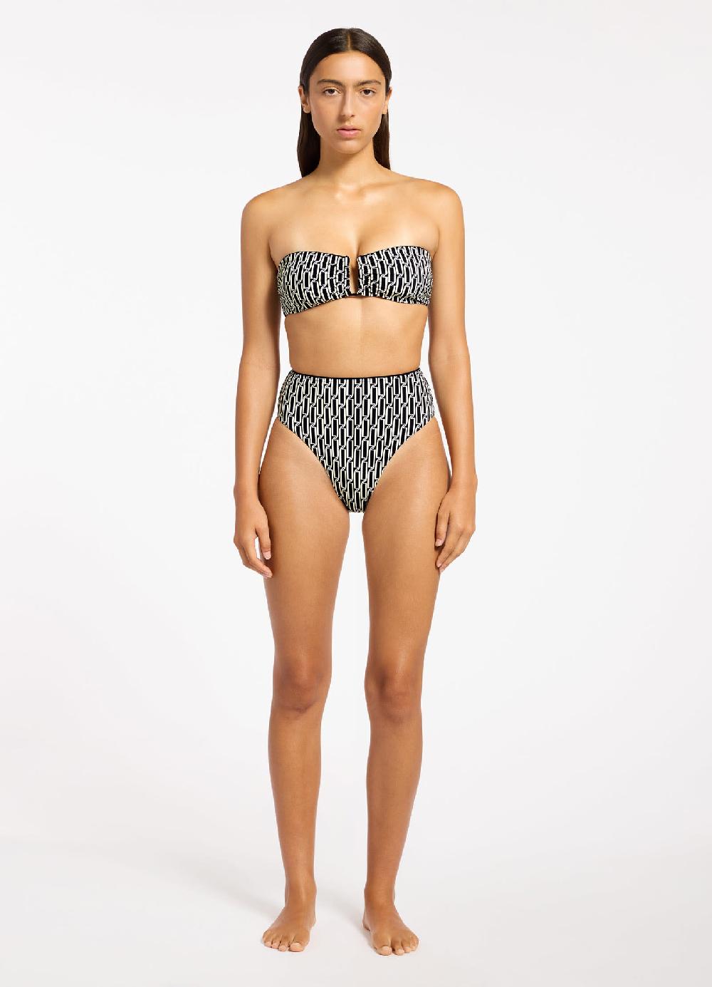 jets australia Spring Geo High Waist High Leg Bikini Bottom