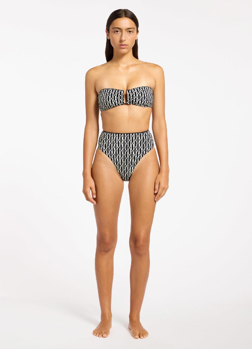 Jets Australia Spring Geo U Trim Bandeau Bikini Top