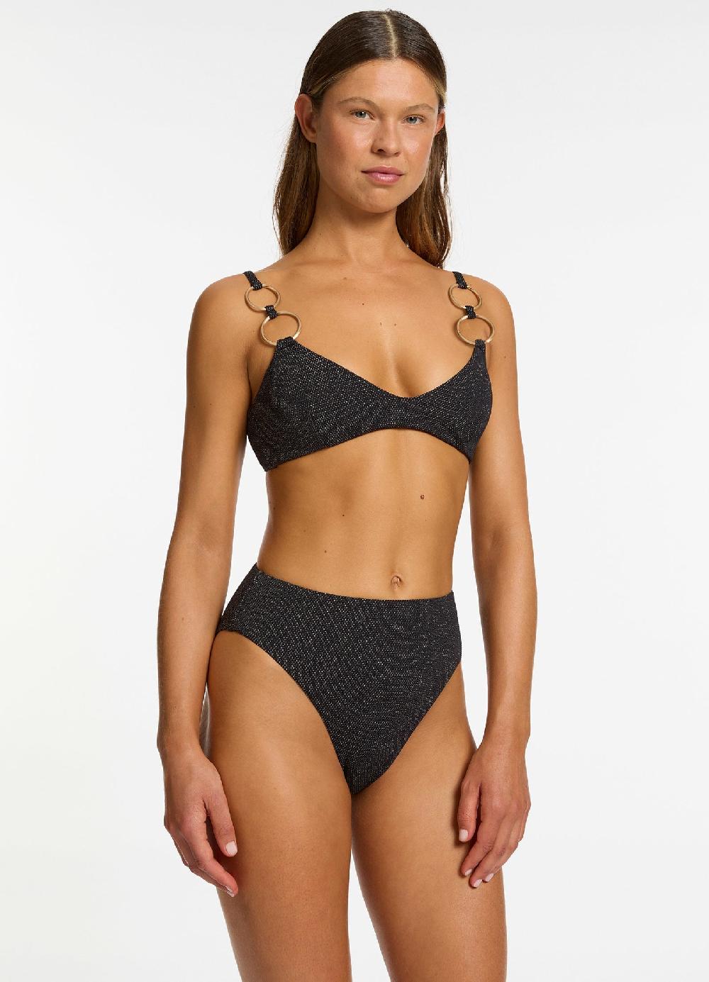 Jets Australia Tirari Nights Bralette Bikini Top - Black