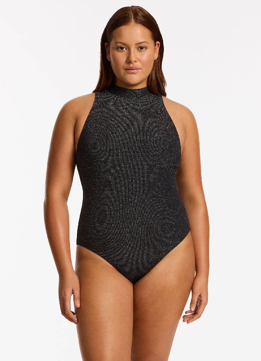 Jets Australia Tirari Nights High Neck One Piece - Black