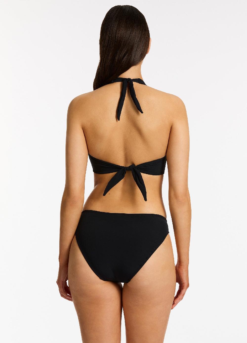 Jets Australia Twist Front Hipster Bikini Bottom - Black