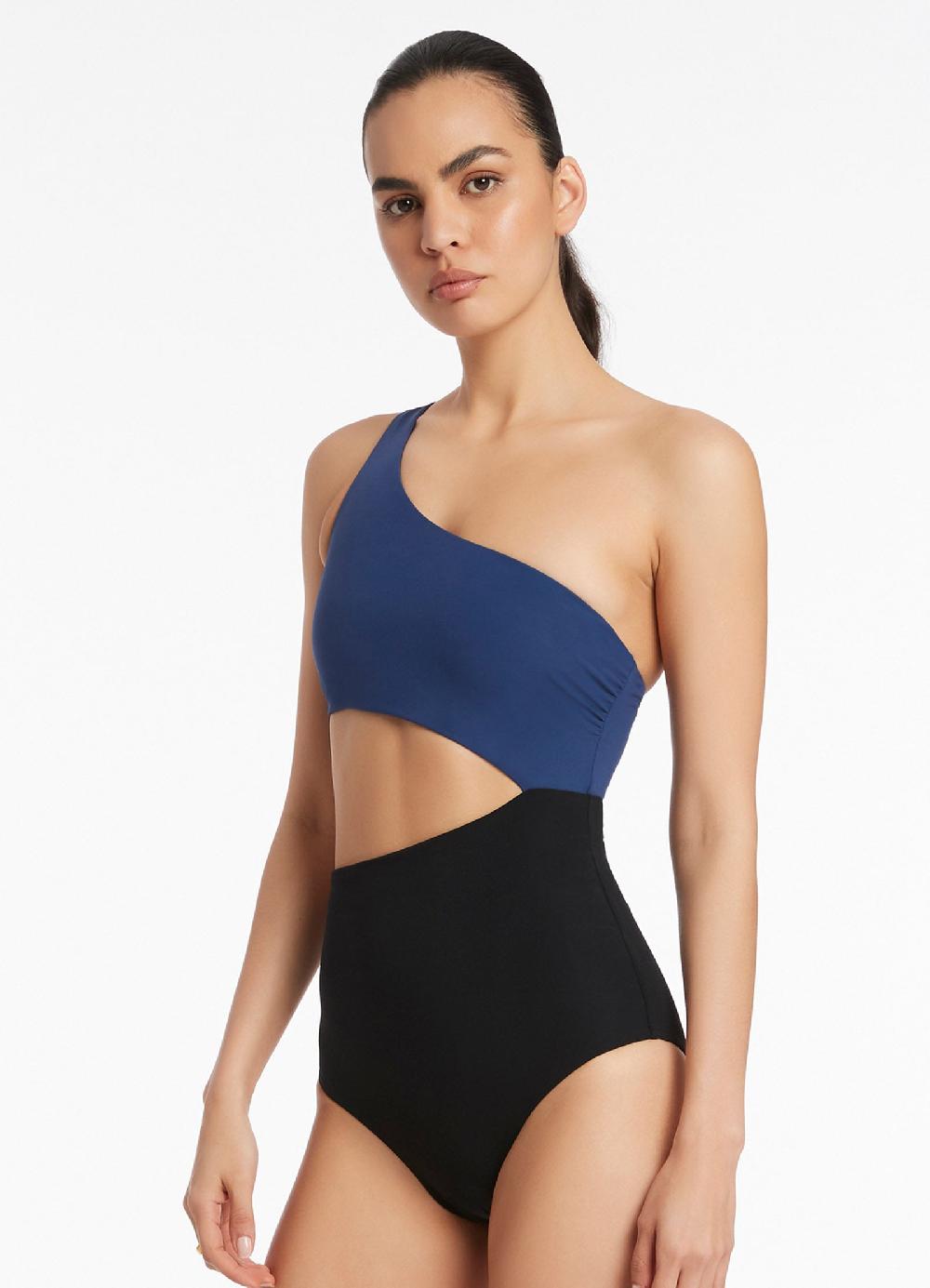 Jets Australia Versa One Shoulder One Piece - Pacific Blue