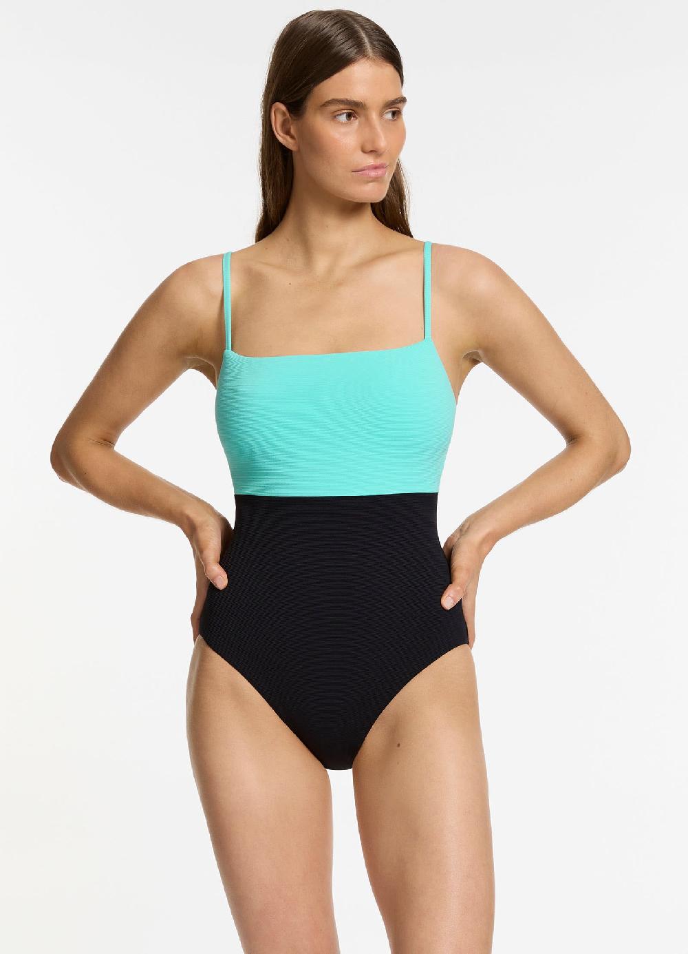 Jets Australia Versa Rib Minimal Tank One Piece - Black / Dolce