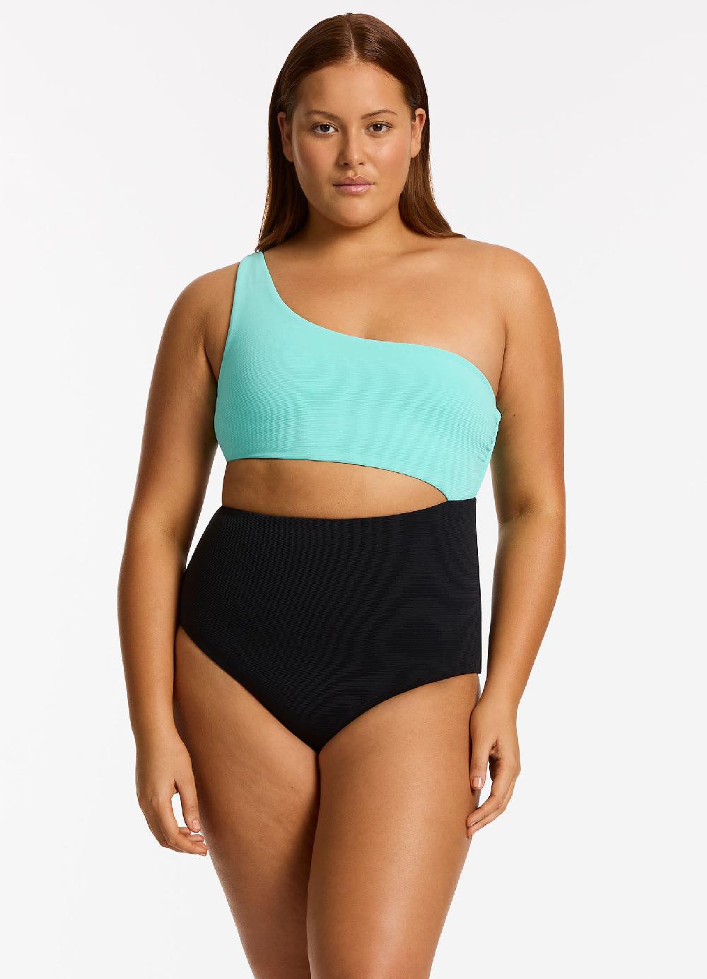 Jets Australia Versa Rib One Shoulder One Piece - Black / Dolce