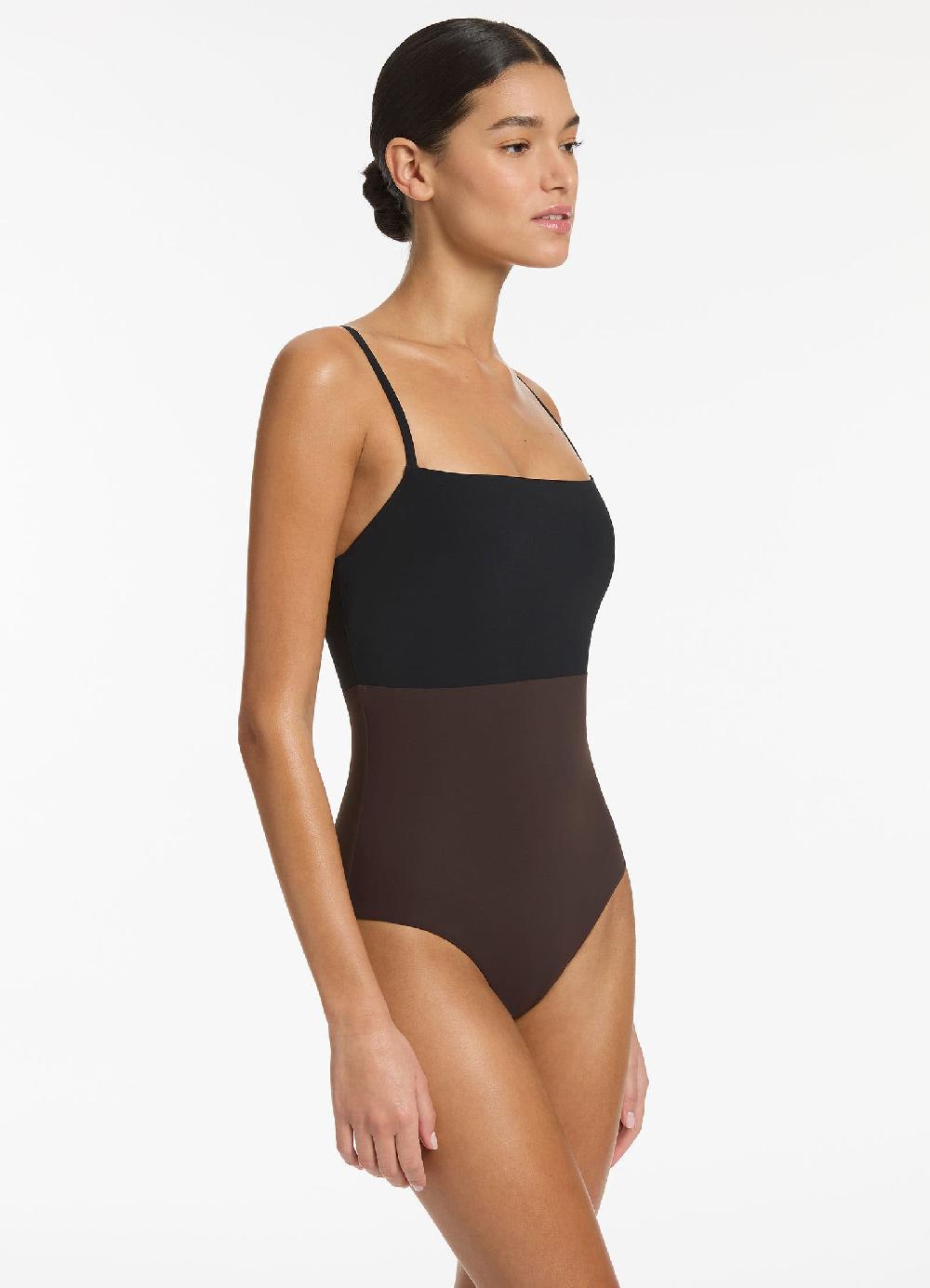 Jets Australia Versa Tank One Piece - Black/Chocolate