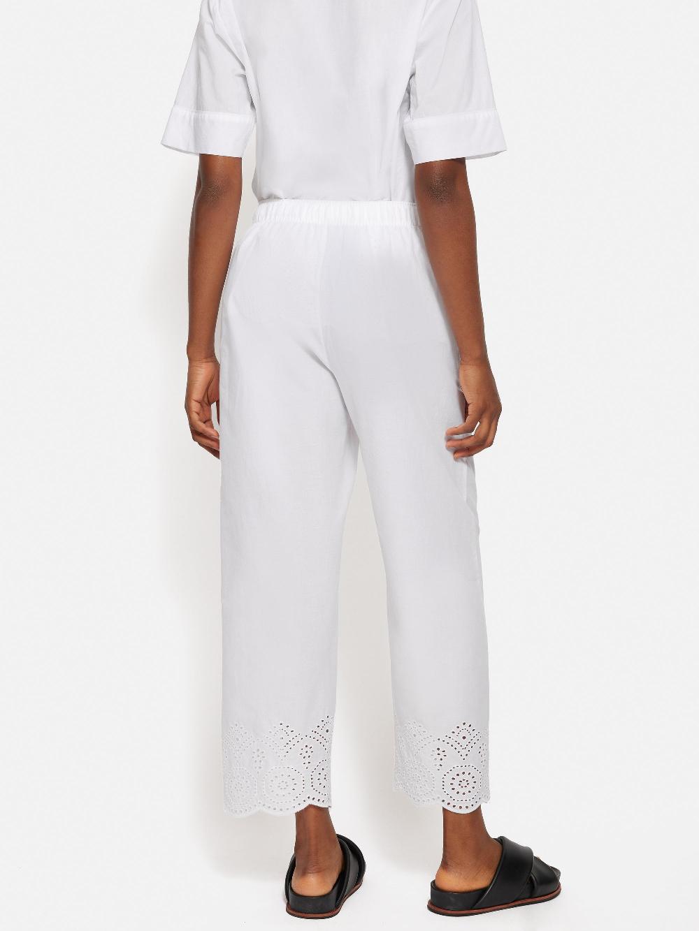 Jigsaw Broderie Anglaise Cropped Pyjama Trouser White