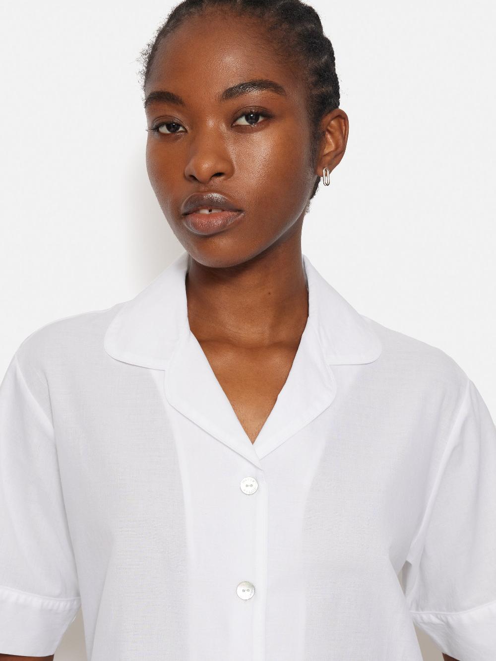 Jigsaw Broderie Anglaise Short Sleeved Pyjama Top White