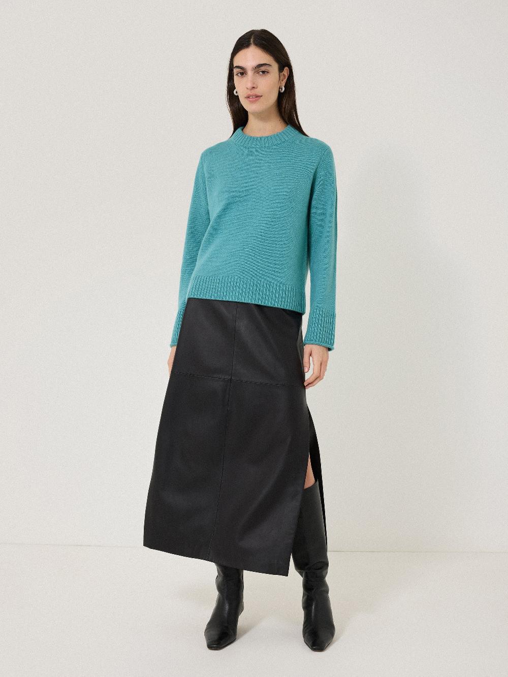 Jigsaw Compact Wool Cashmere Blend Jumper Powder Blue