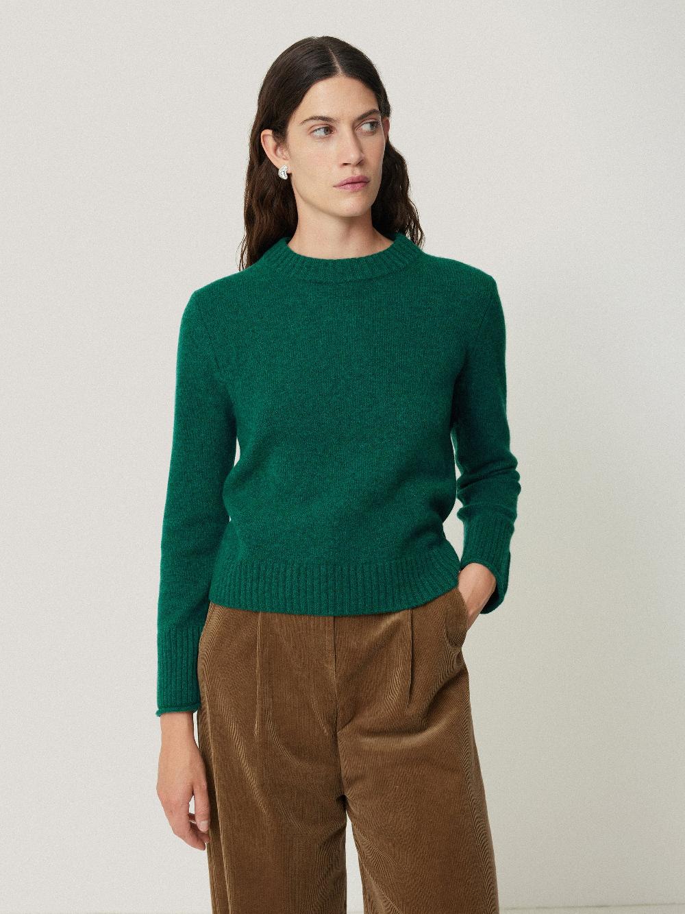 jigsaw Compact Wool Cashmere Blend Jumper Sherwood Green