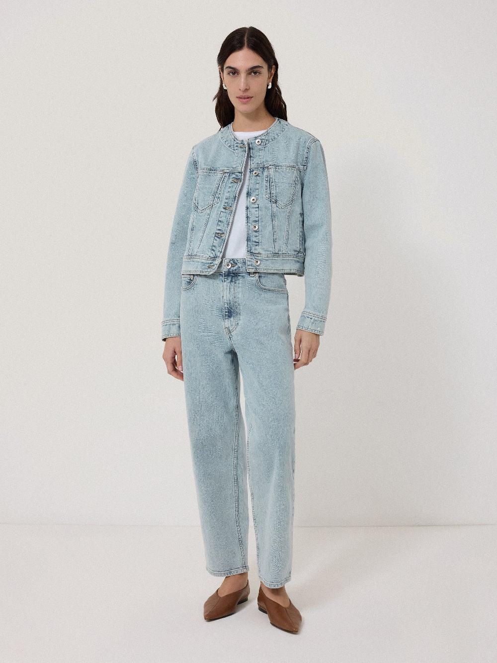 Jigsaw Gwen Denim Collarless Jacket Light Blue Wash