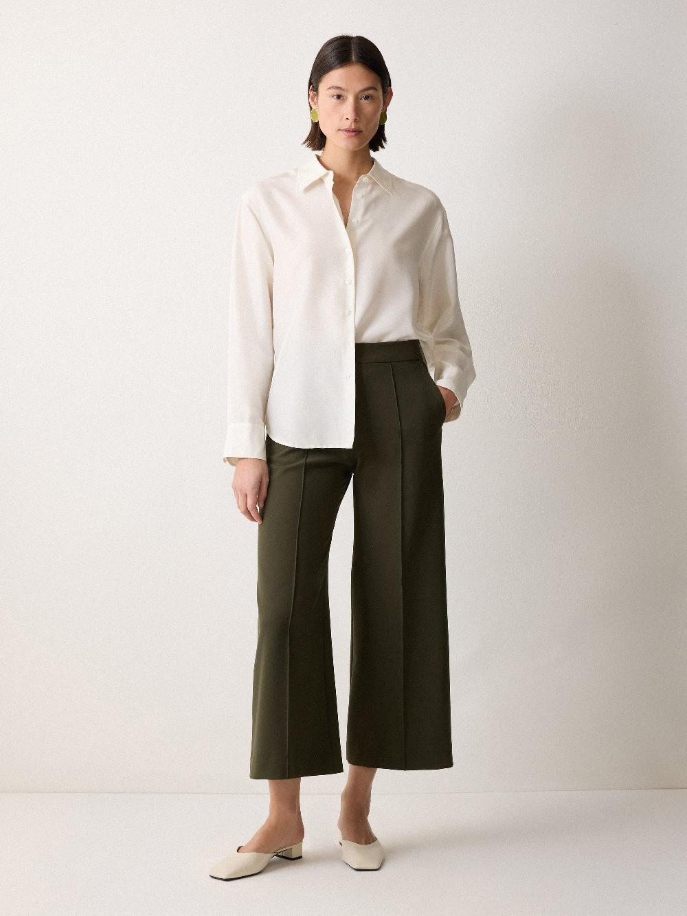 jigsaw Italian Modern Crepe Sailor Trouser Dark Olive