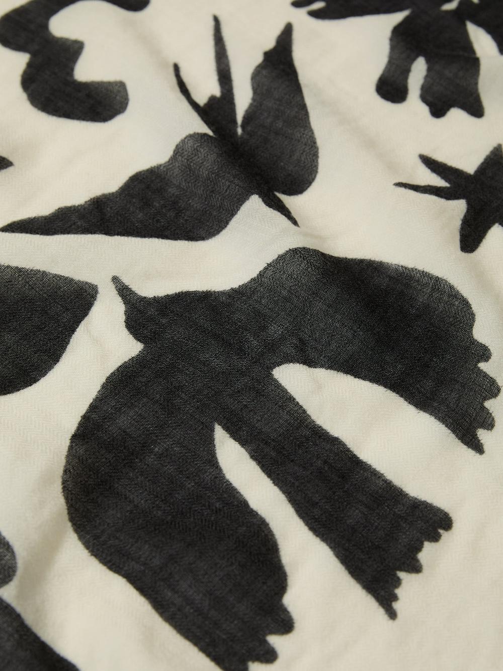 Jigsaw Abstract Kiss Wool Scarf Monochrome