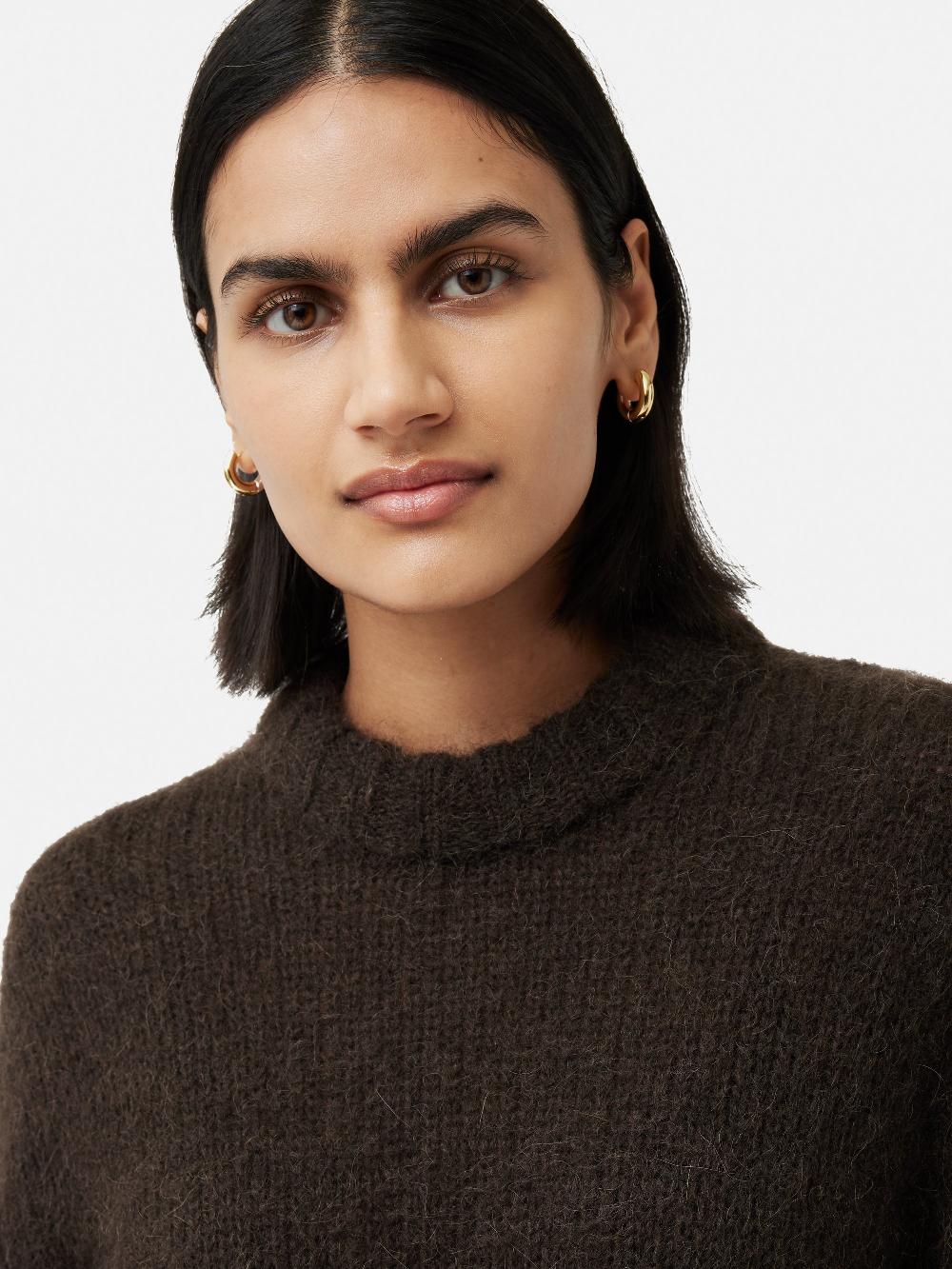 Jigsaw Alpaca Blend Oversized Jumper Brown