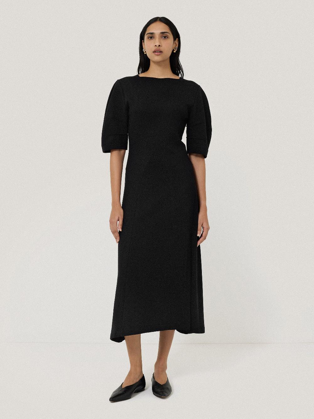 Jigsaw Angled Seams Jersey Dress Black