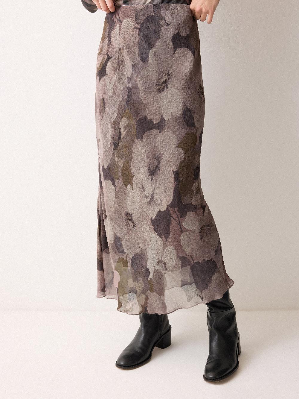 Jigsaw Antique Floral Midi Skirt Multi