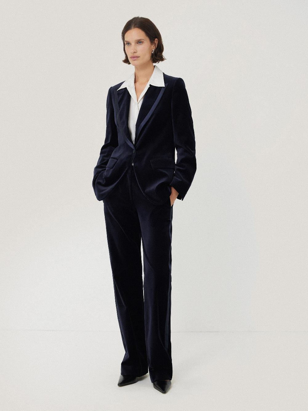 Jigsaw Ashby Velvet Blazer Navy