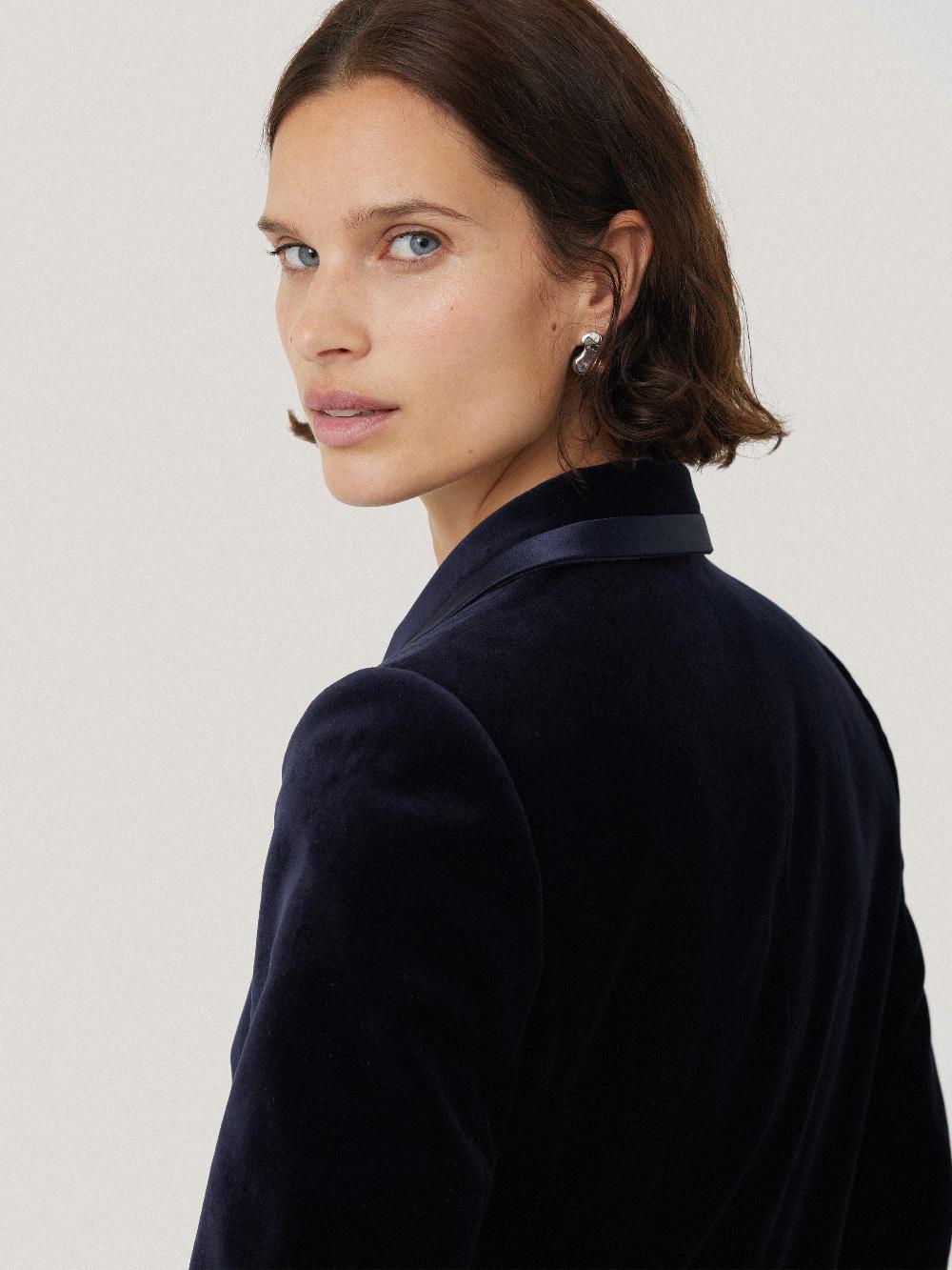 Jigsaw Ashby Velvet Blazer Navy