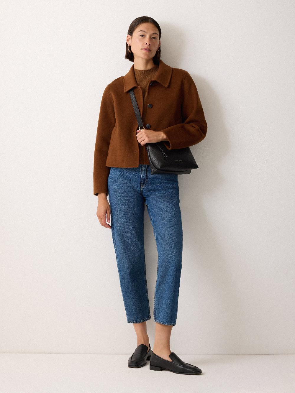 Jigsaw Ava Pebble Leather Crossbody Black