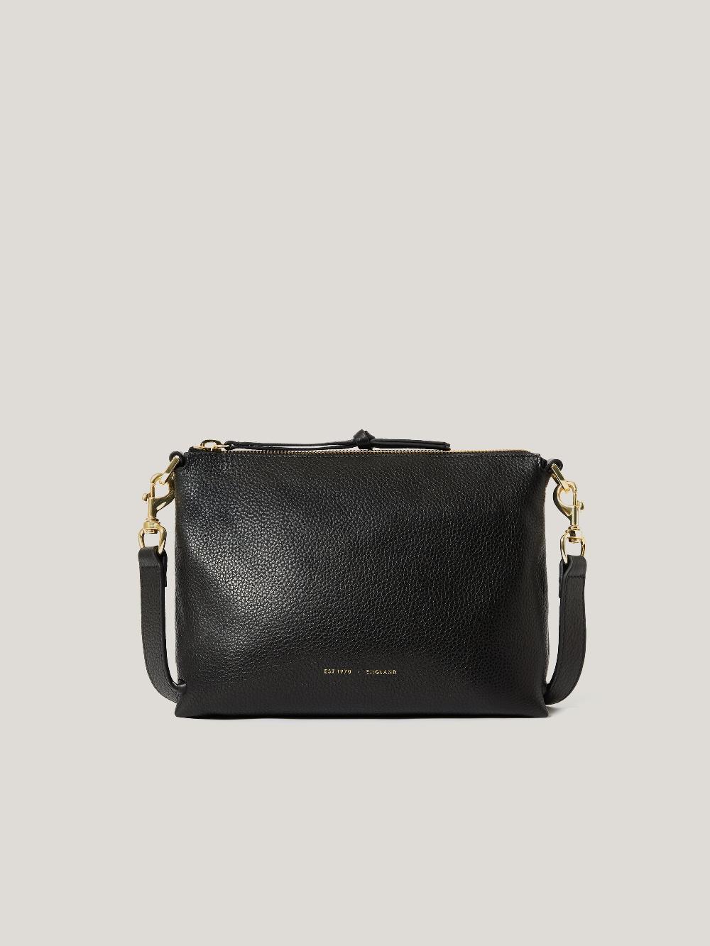 jigsaw Ava Pebble Leather Crossbody Black