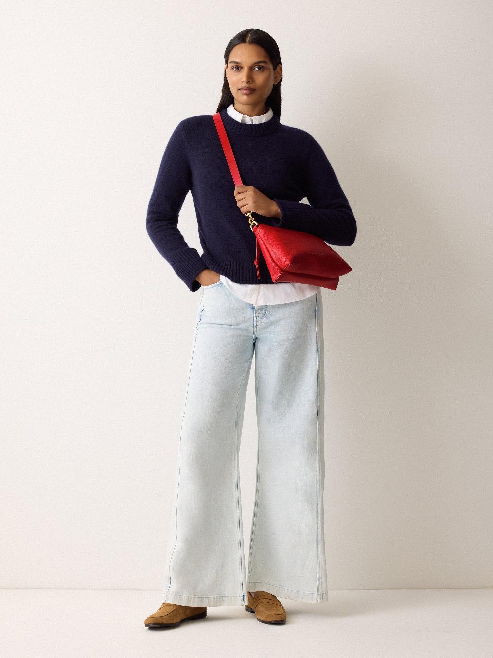 Jigsaw Ava Pebble Leather Crossbody Red