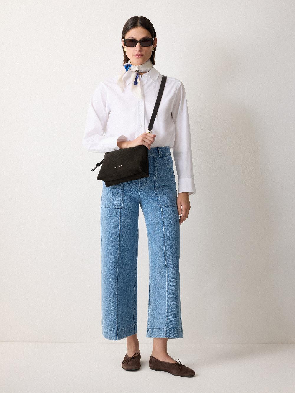 Jigsaw Ava Suede Crossbody Chocolate