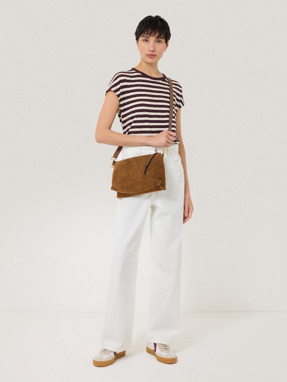 Jigsaw Ava Suede Crossbody Tan