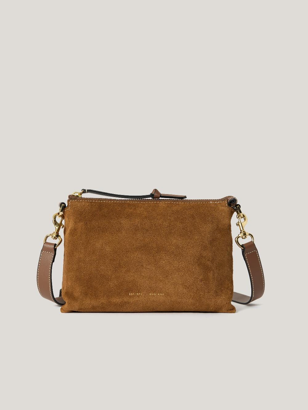 jigsaw Ava Suede Crossbody Tan