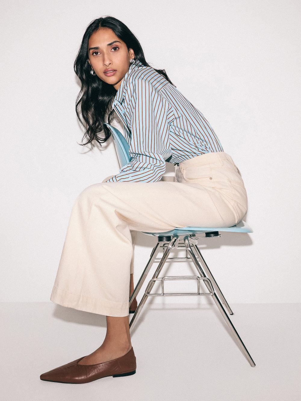 Jigsaw Balfour Long Wide Leg Jean Ecru