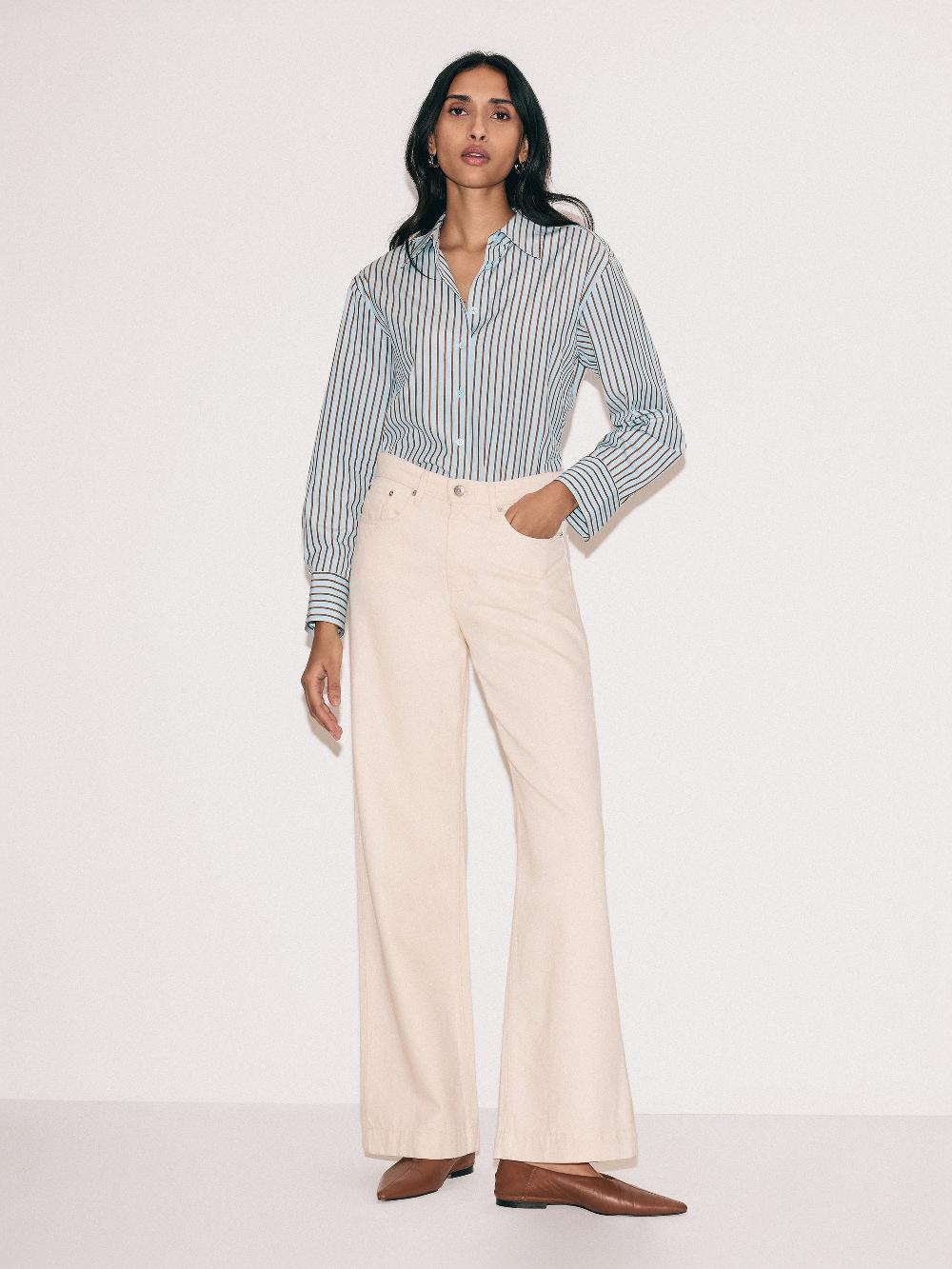 jigsaw Balfour Long Wide Leg Jean Ecru