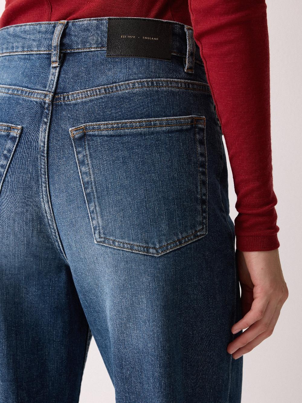 Jigsaw Balfour Long Wide Leg Jean Vintage Mid Blue