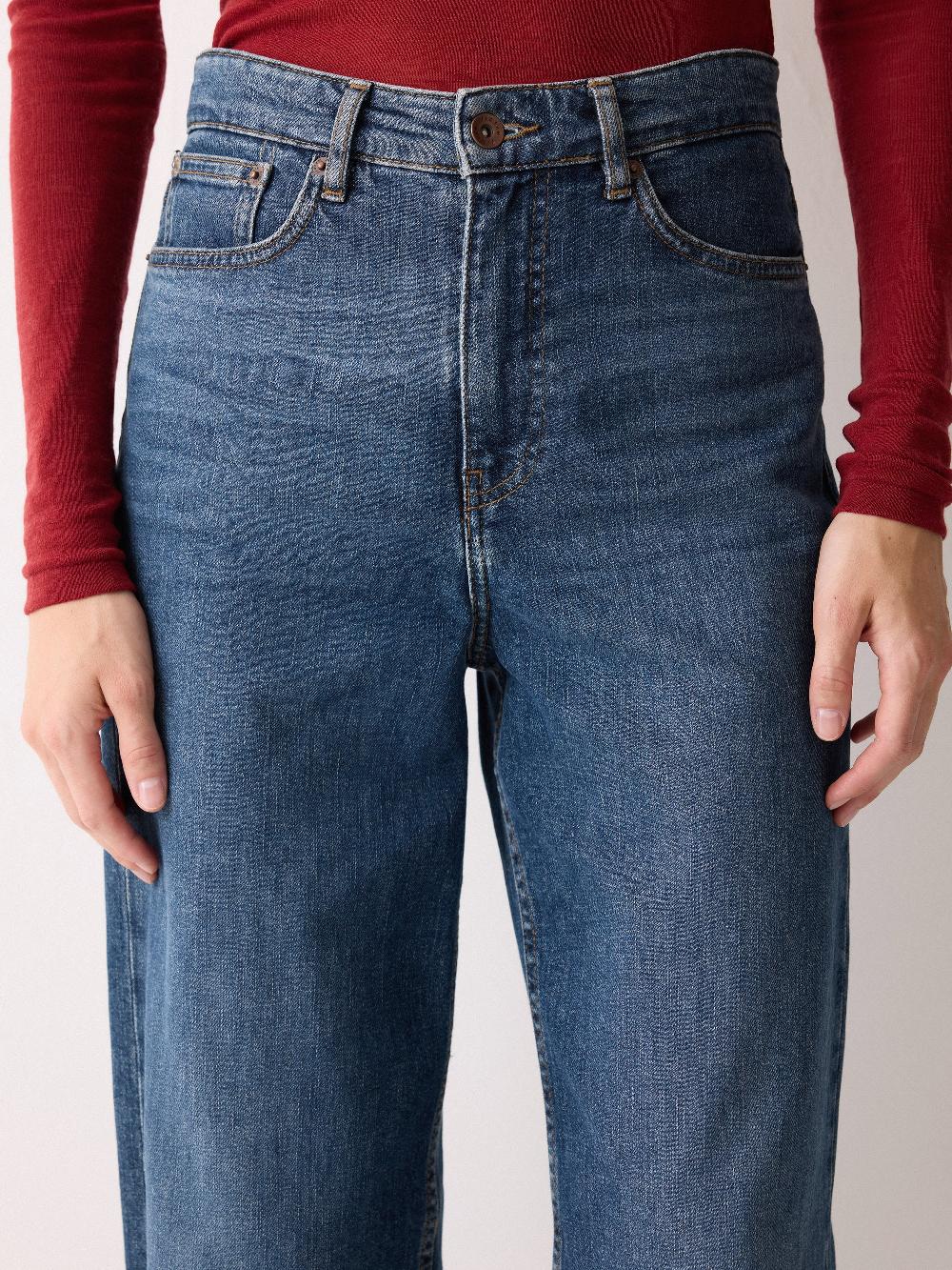 Jigsaw Balfour Long Wide Leg Jean Vintage Mid Blue