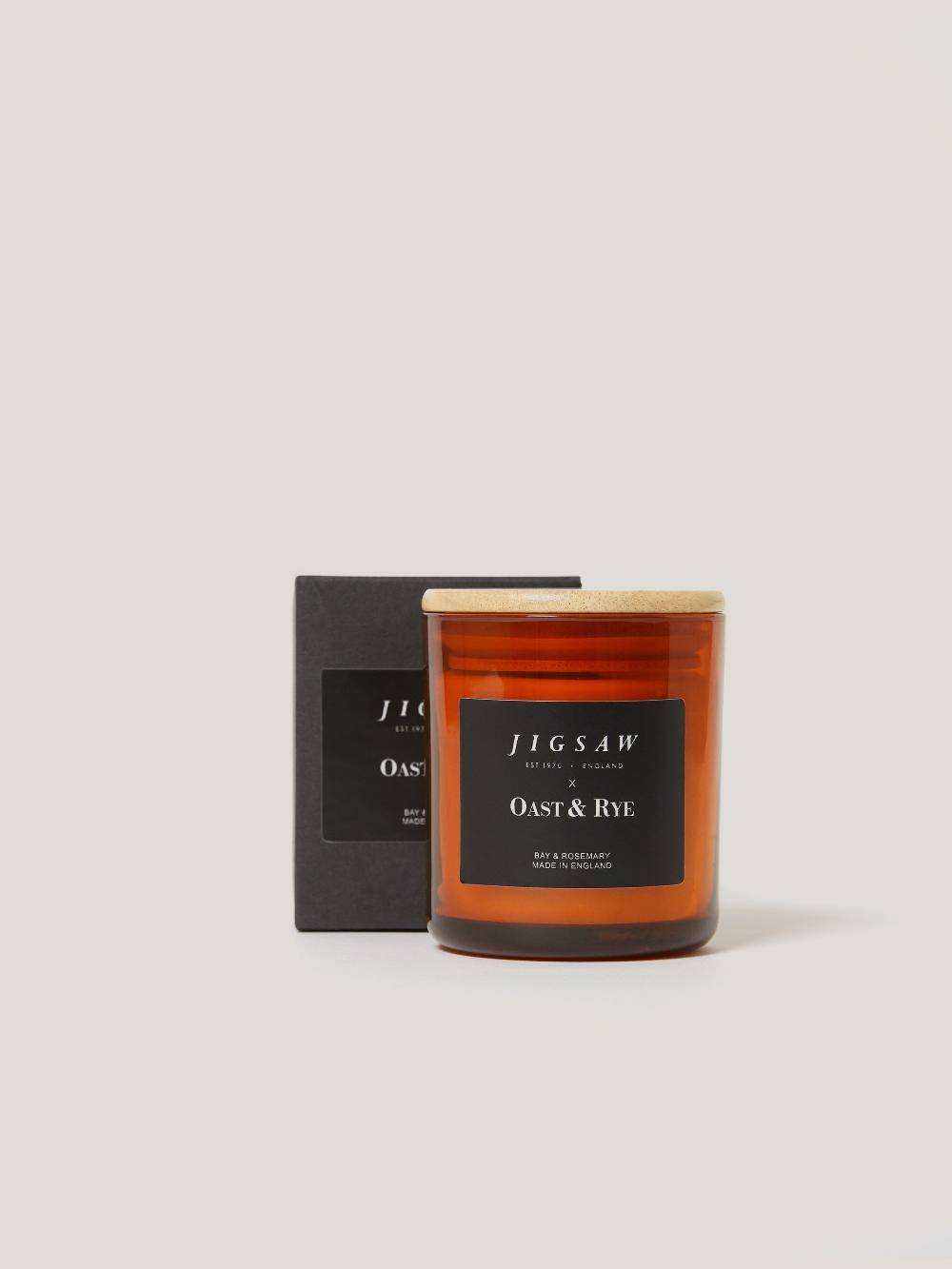 jigsaw Bay & Rosemary One Wick Candle Amber
