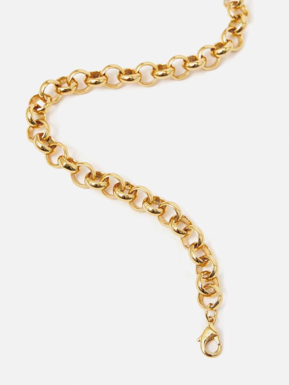 Jigsaw Belcher Chain Necklace Gold