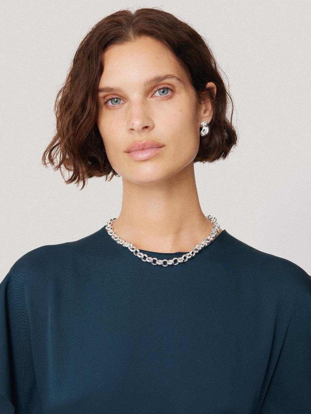 Jigsaw Belcher Chain Necklace SILVER