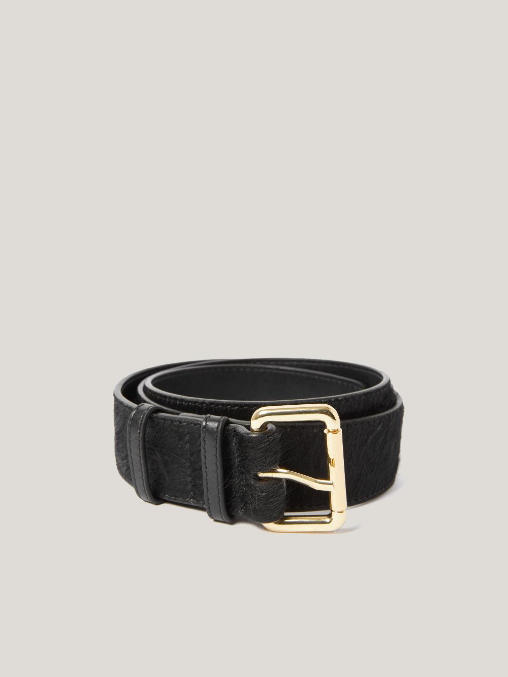 Jigsaw Black Calf Hair Belt Black
